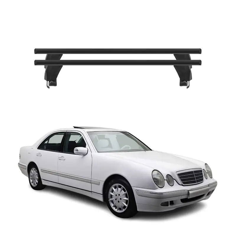 Menabo Barres de toit Transversales pour Mercedes Classe E W210 1995-2002 Noir