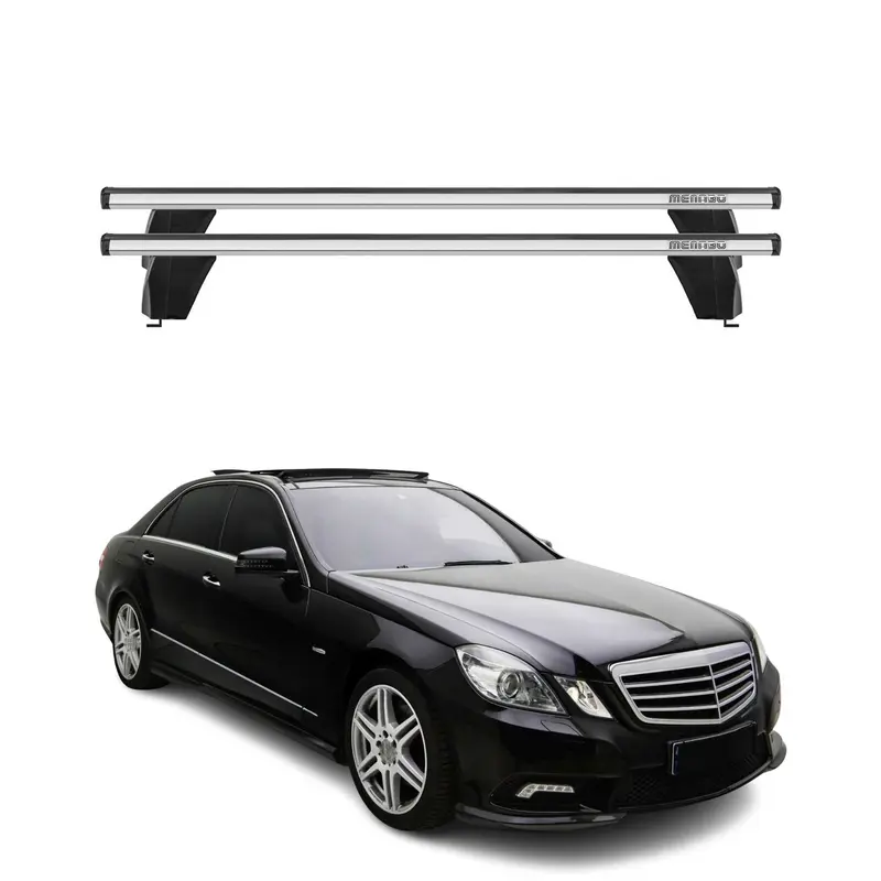 Menabo Barres de toit Transversales pour Mercedes Classe E W212 2009-2013 Gris