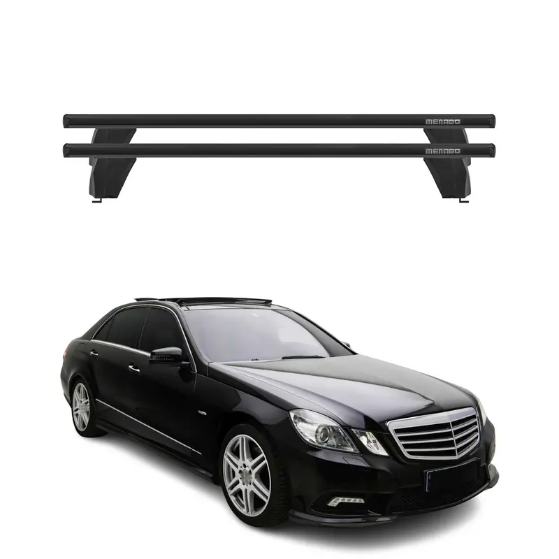 Menabo Barres de toit Transversales pour Mercedes Classe E W212 2009-2013 Noir