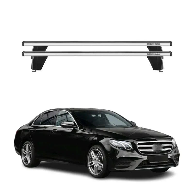 Menabo Barres de toit Transversales pour Mercedes Classe E W213 2016-2020 Gris