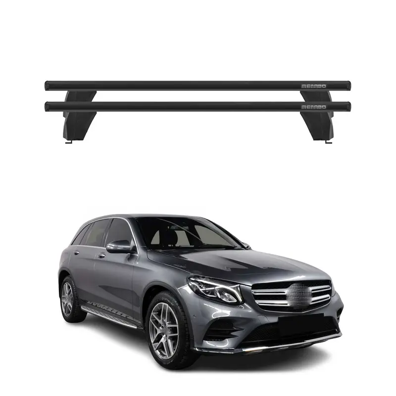 Menabo Barres de toit Transversales pour Mercedes GLC C253 2015-2020 Alu Noir