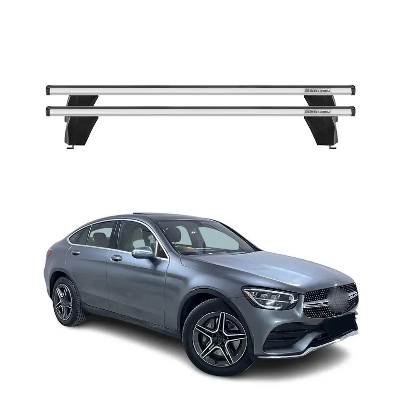 Menabo Barres de toit Transversales pour Mercedes GLC C253 2015-2022 Alu Gris