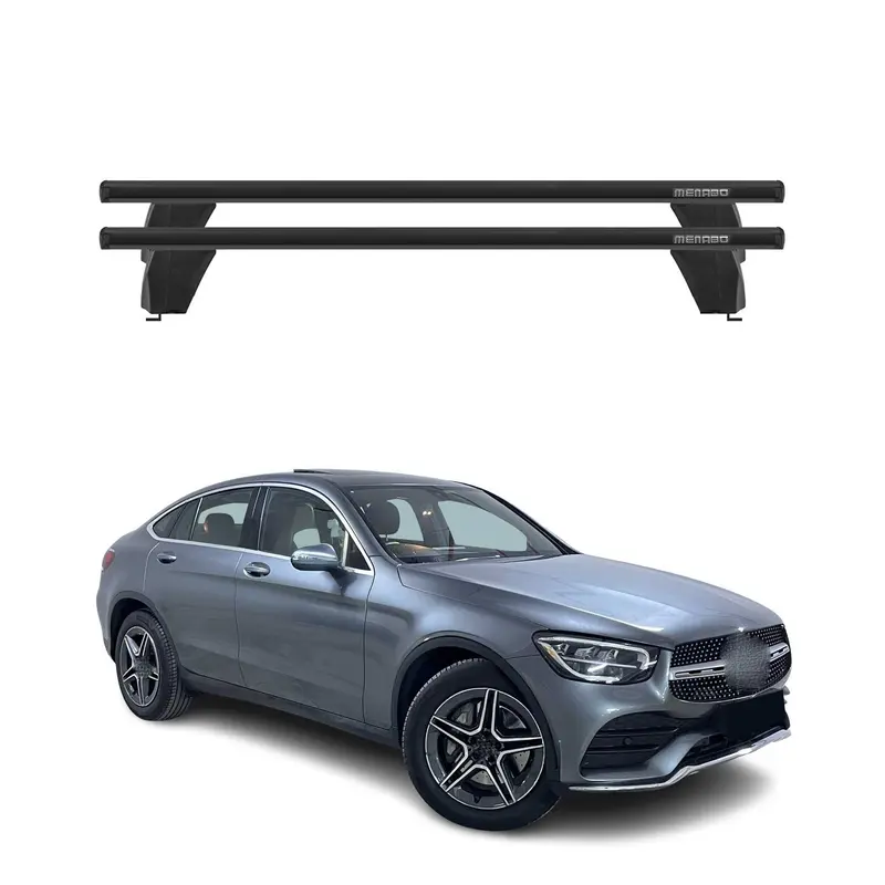 Menabo Barres de toit Transversales pour Mercedes GLC C253 2015-2022 Alu Noir