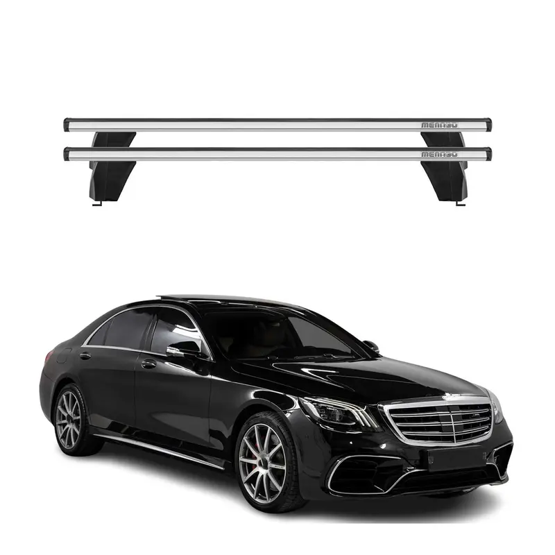 Menabo Barres de toit Transversales pour Mercedes S W222 2014-2020 Alu Gris ABE