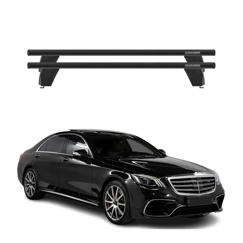 Menabo Barres de toit Transversales pour Mercedes S W222 2014-2020 Alu Noir ABE