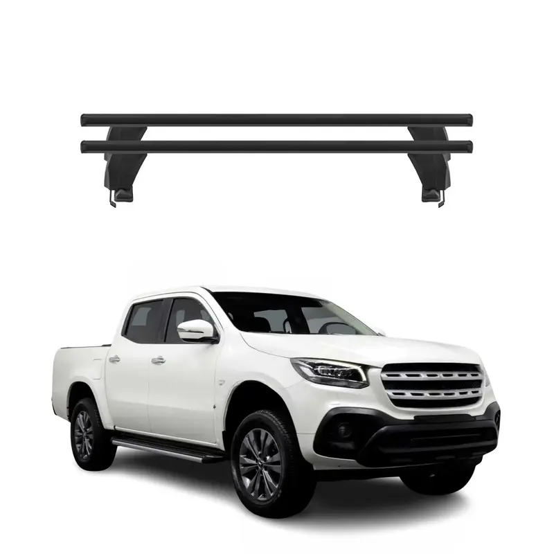 Menabo Barres de toit Transversales pour Mercedes X W470 2017-2020 Noir ABE 2x