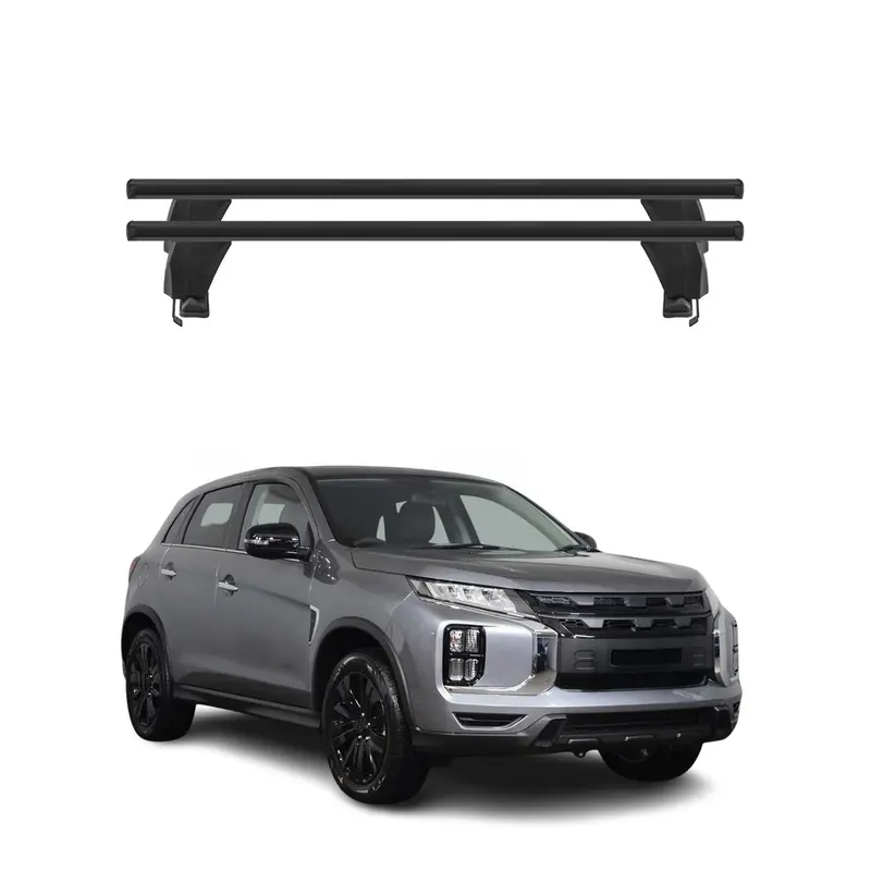 Menabo Barres de toit transversales pour Mitsubishi ASX II 2023-2026 Alu Noir 2x
