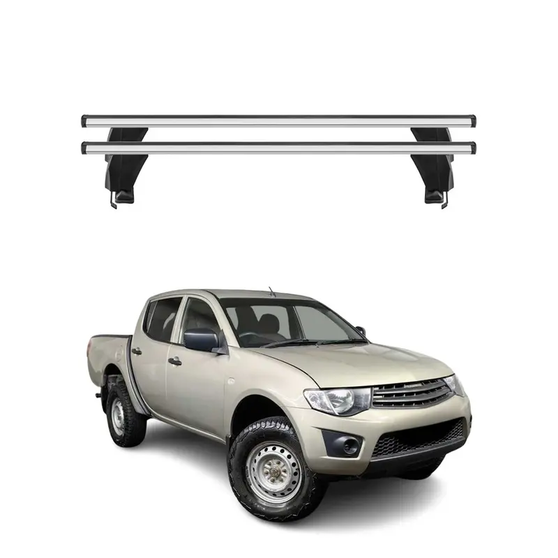 Menabo Barres de toit Transversales pour Mitsubishi L200 2006-2015 Alu Gris ABE