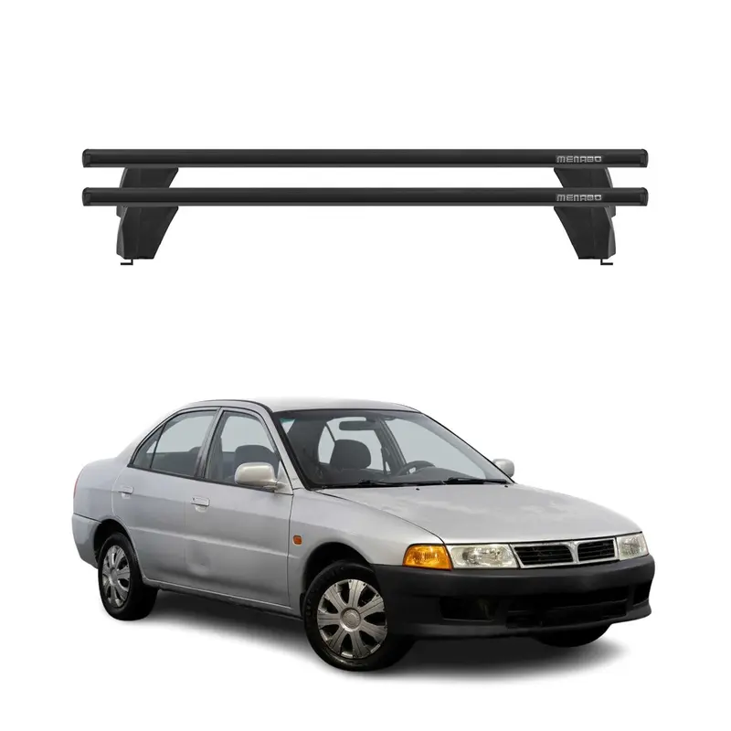 Menabo Barres de toit Transversales pour Mitsubishi Lancer VII 1995-2000 Noir