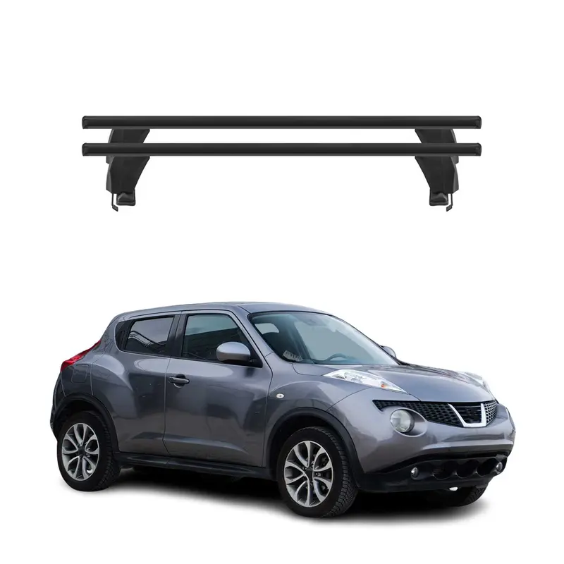 Menabo Barres de toit Transversales pour Nissan Juke 2010-2019 Noir ABE 2x