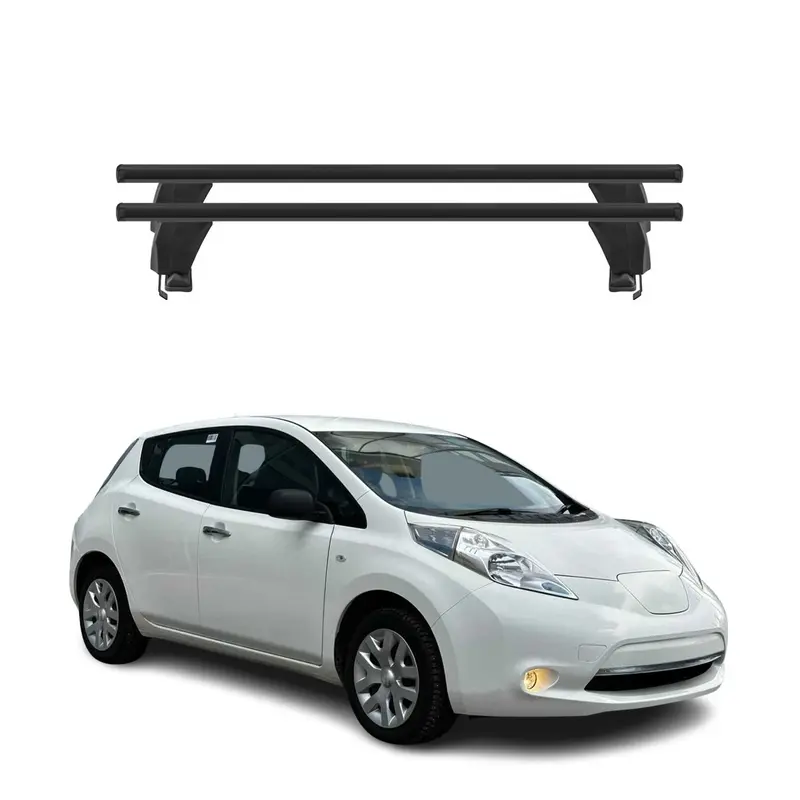 Menabo Barres de toit Transversales pour Nissan Leaf 2010-2016 Noir ABE 2x