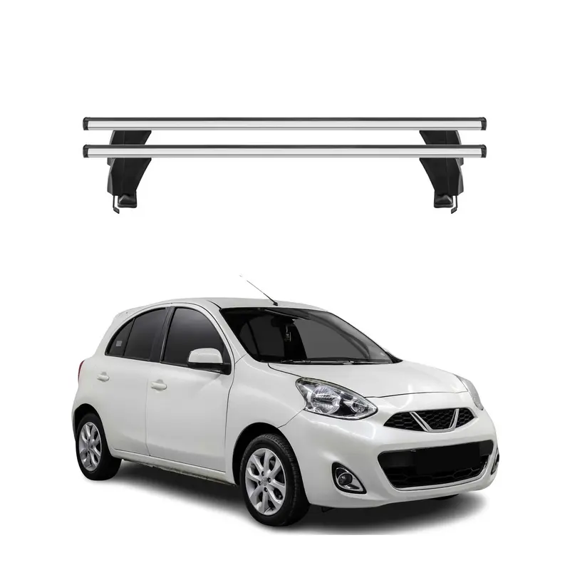 Menabo Barres de toit Transversales pour Nissan Micra 2017-2023 Gris ABE 2x