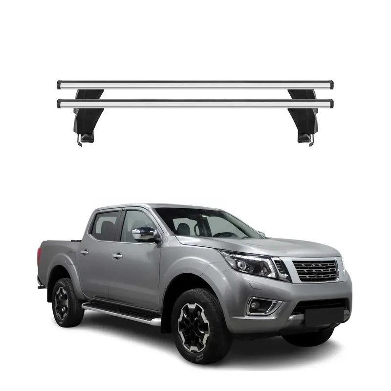 Menabo Barres de toit Transversales pour Nissan Navara 2015-2025 Alu Gris 2x ABE