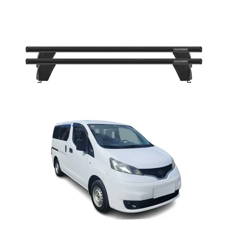 Menabo Barres de toit Transversales pour Nissan NV200 2009-2020 Noir ABE 2x