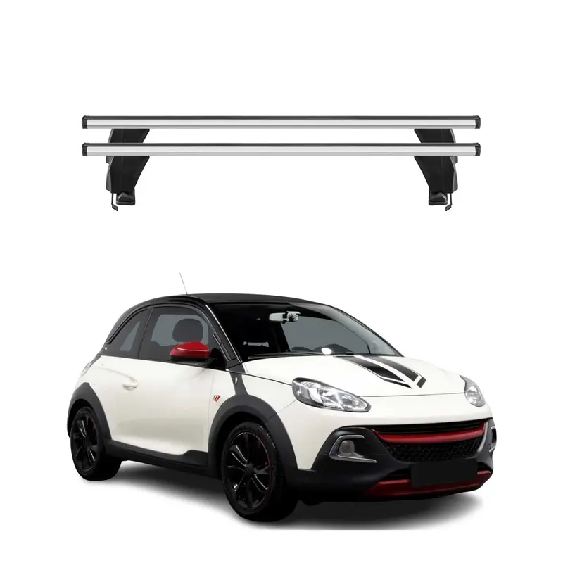 Menabo Barres de toit Transversales pour Opel Adam 2013-2019 Alu Gris ABE 2x