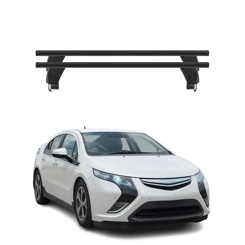 Menabo Barres de toit Transversales pour Opel Ampera 2012-2016 Alu Noir 2x ABE