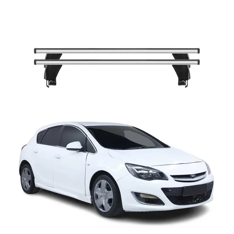 Menabo Barres de toit Transversales pour Opel Astra J 2010-2016 Gris ABE 2x