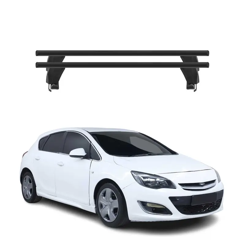 Menabo Barres de toit Transversales pour Opel Astra J 2010-2016 Noir ABE 2x