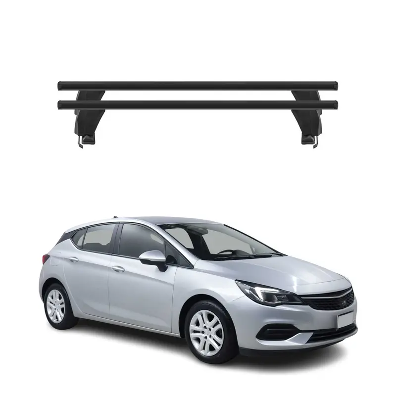 Menabo Barres de toit Transversales pour Opel Astra K 2016-2021 Noir ABE 2x