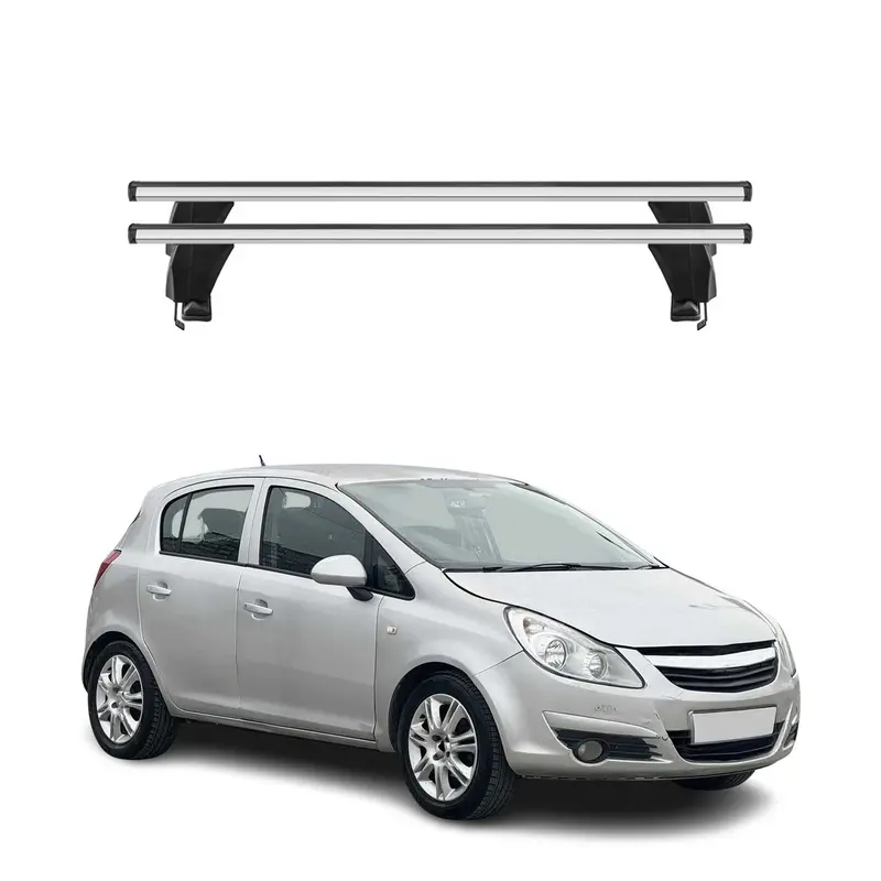 Menabo Barres de toit Transversales pour Opel Corsa 2006-2010 Alu Gris ABE 2x