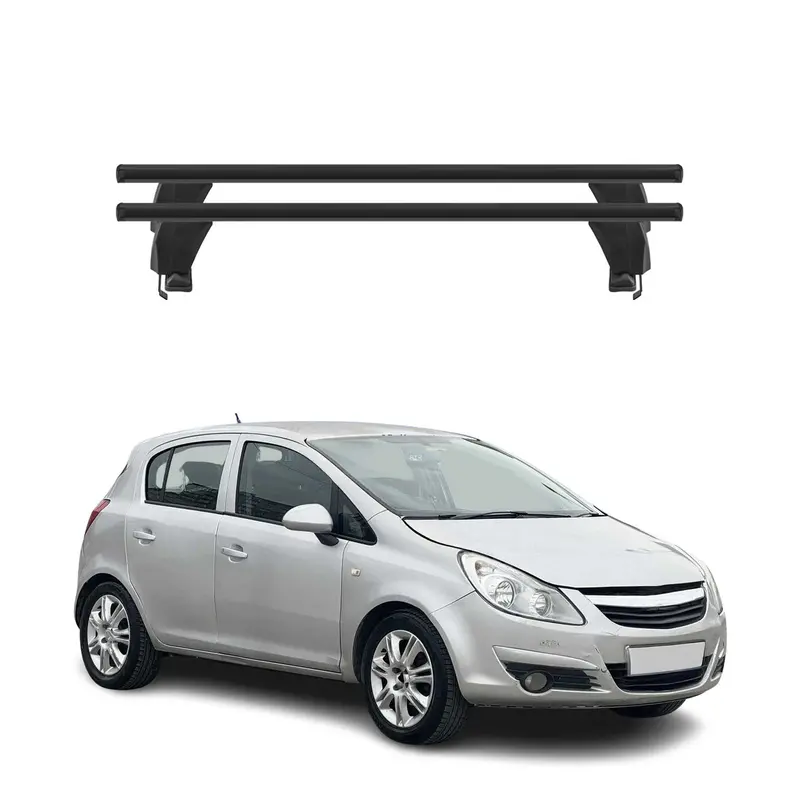Menabo Barres de toit Transversales pour Opel Corsa 2006-2010 Alu Noir 3 portes