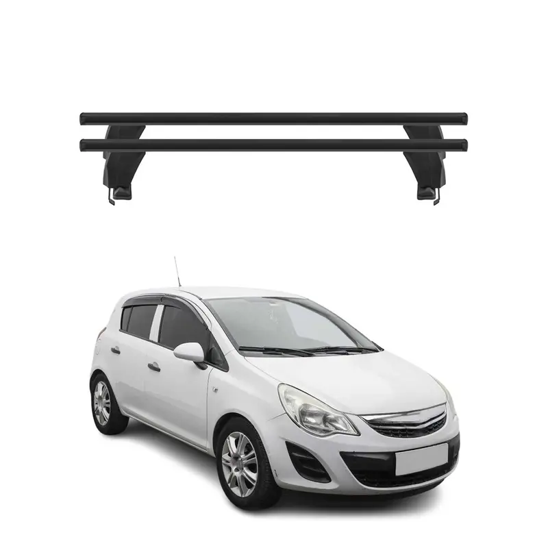 Menabo Barres de toit Transversales pour Opel Corsa 2011-2014 Alu Noir