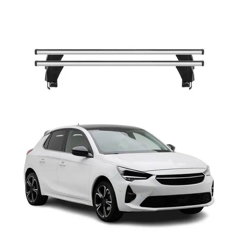Menabo Barres de toit Transversales pour Opel Corsa 2019-2026 Alu Gris ABE 2x