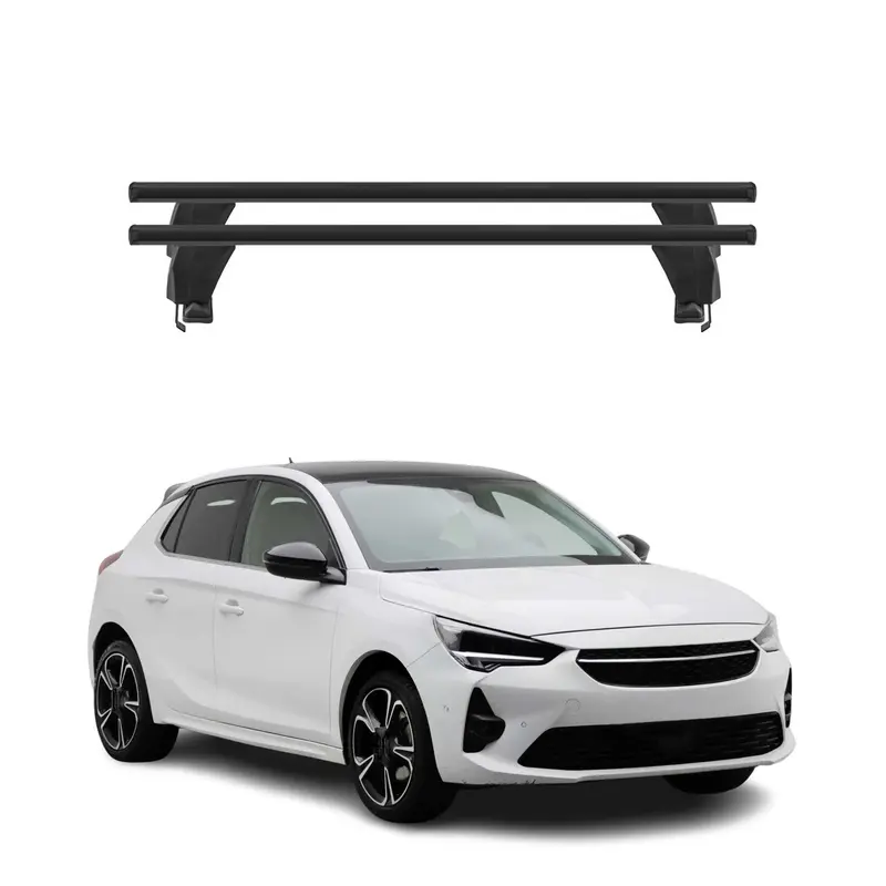 Menabo Barres de toit Transversales pour Opel Corsa 2019-2026 Alu Noir ABE 2x