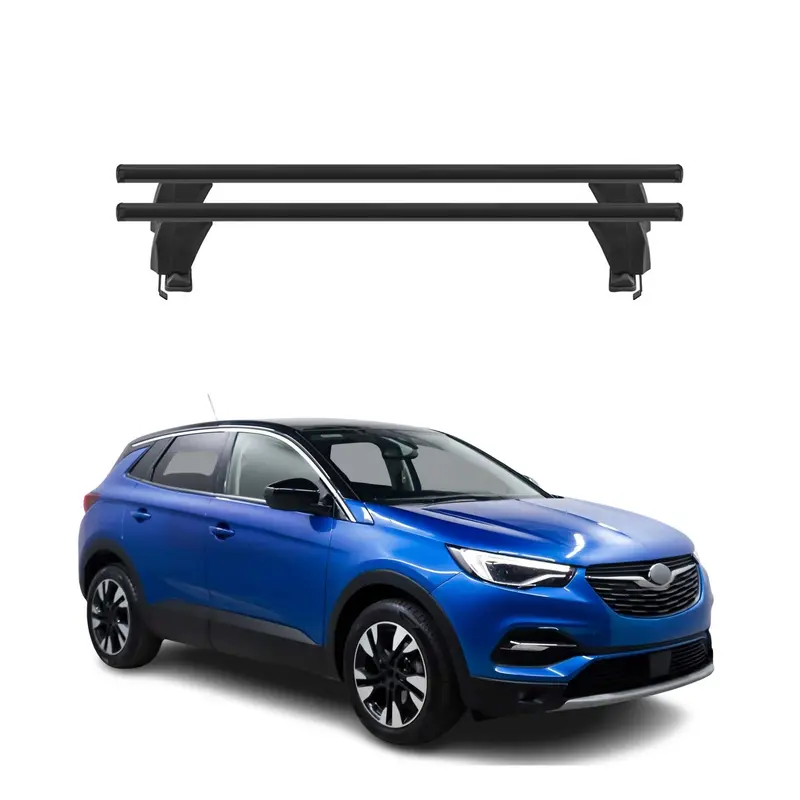 Menabo Barres de toit Transversales pour Opel Grandland X 2017-2024 Alu Noir ABE