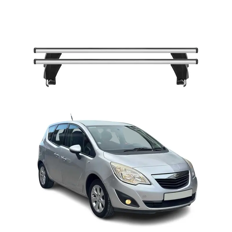 Menabo Barres de toit Transversales pour Opel Meriva 2010-2017 Alu Gris 2x ABE