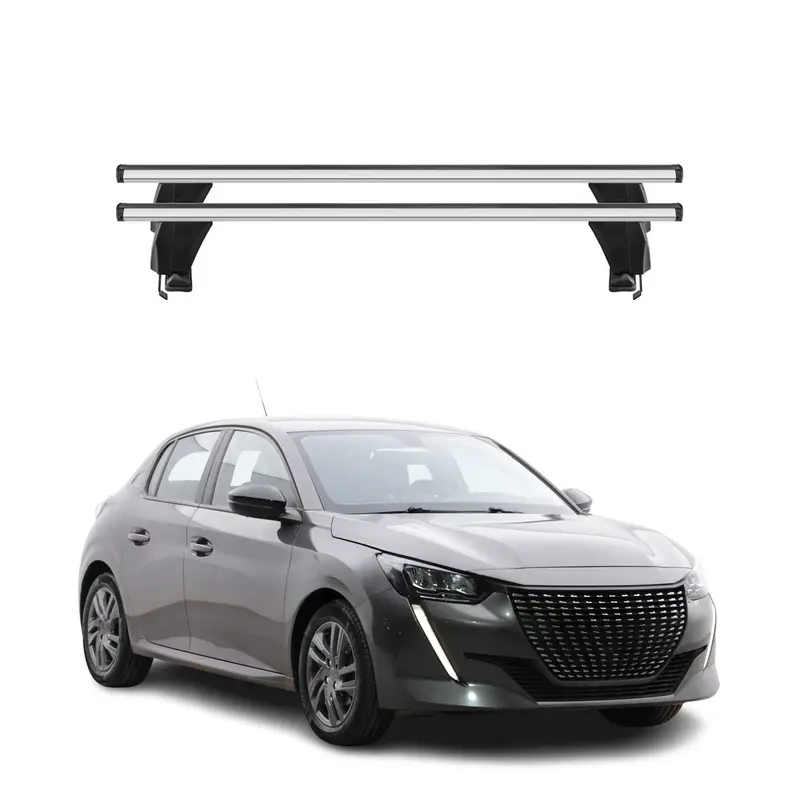 Menabo Barres de toit Transversales pour Peugeot 208 II 2019-2026 Gris ABE 2x