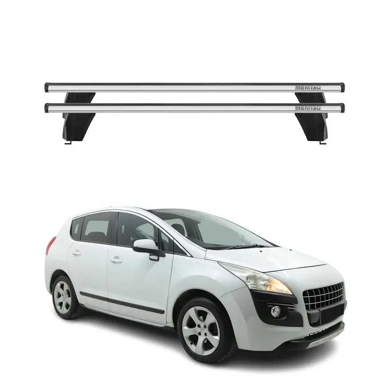 Menabo Barres de toit Transversales pour Peugeot 3008 2009-2016 Gris ABE 2x