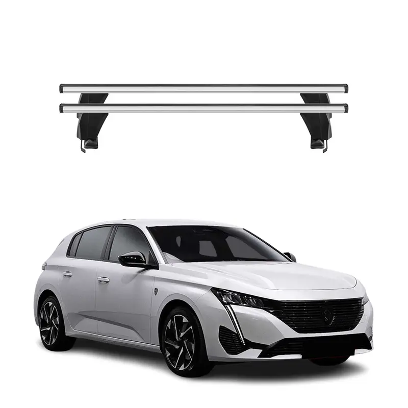 Menabo Barres de toit Transversales pour Peugeot 308 2021-2026 Alu Gris 2x ABE