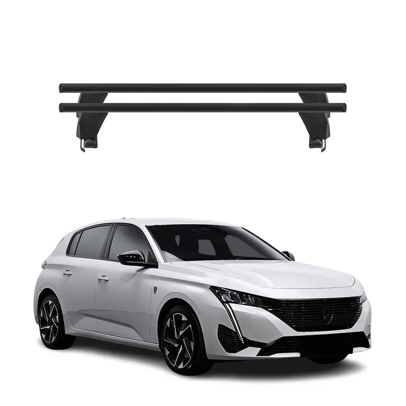 Menabo Barres de toit Transversales pour Peugeot 308 2021-2026 Alu Noir 2x ABE