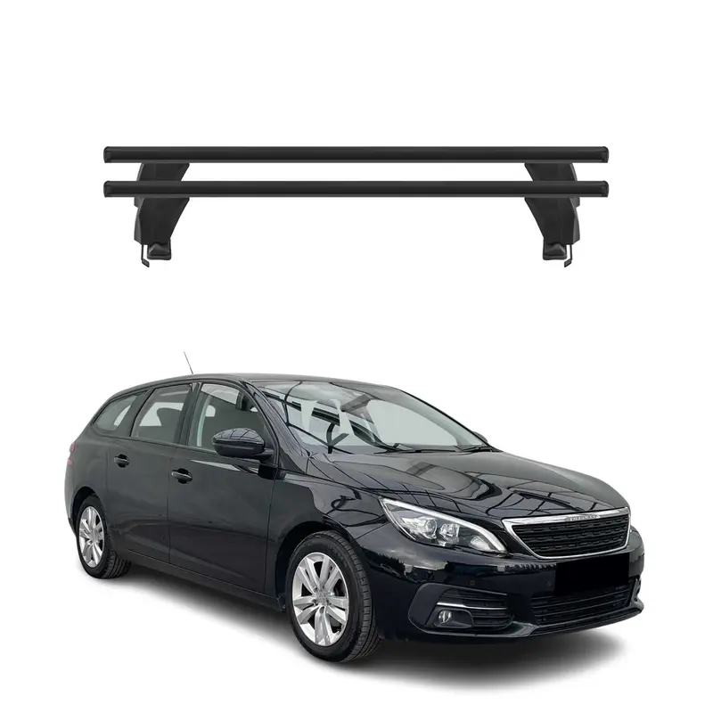 Menabo Barres de toit Transversales pour Peugeot 308 Break 2014-2021 Alu Noir