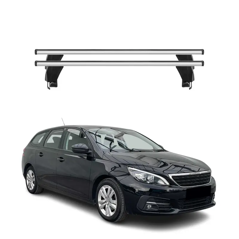 Menabo Barres de toit Transversales pour Peugeot 308 Break 2014-2021 Gris 2x ABE