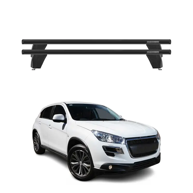 Menabo Barres de toit Transversales pour Peugeot 4008 2012-2017 Noir ABE 2x
