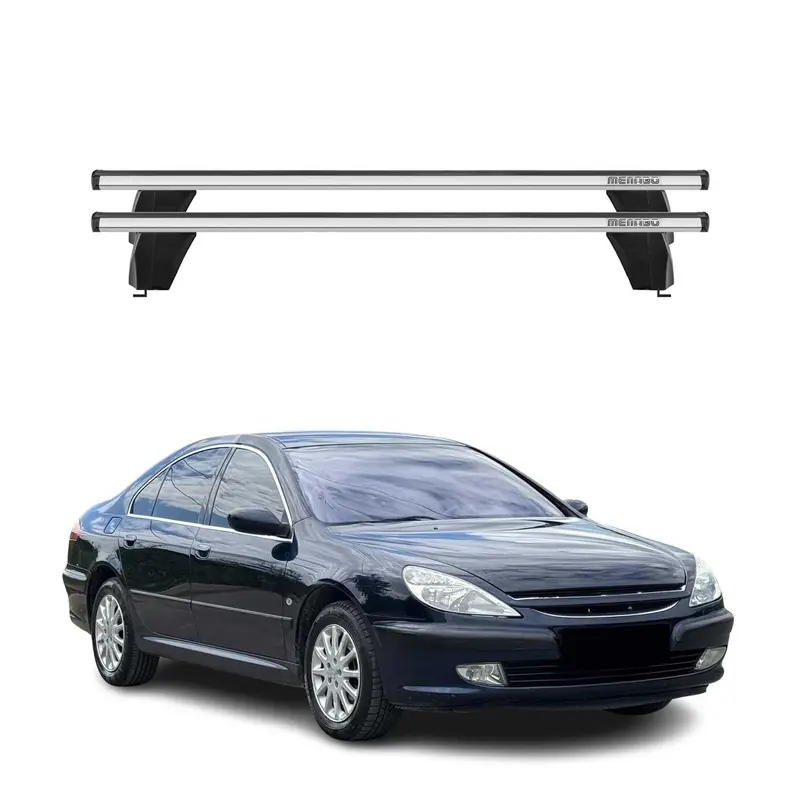 Menabo Barres de toit Transversales pour Peugeot 607 2005-2010 Alu Gris 2x ABE