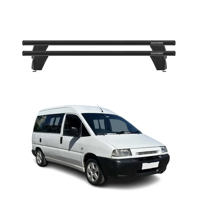 Menabo Barres de toit Transversales pour Peugeot Expert 1995-2007 Alu Noir ABE