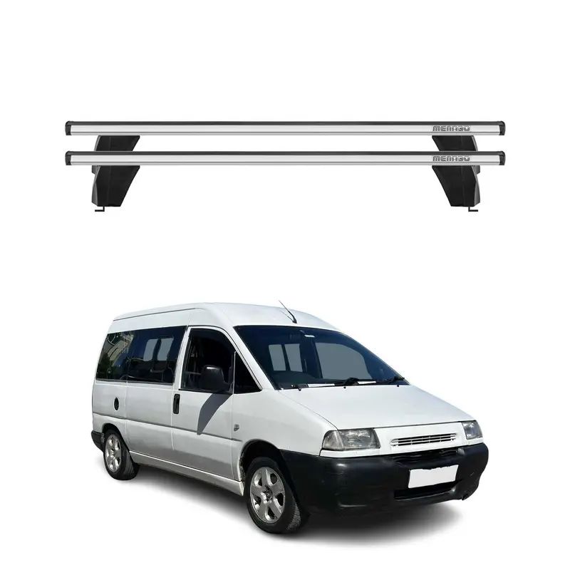 Menabo Barres de toit Transversales pour Peugeot Expert 1995-2007 Gris ABE 2x