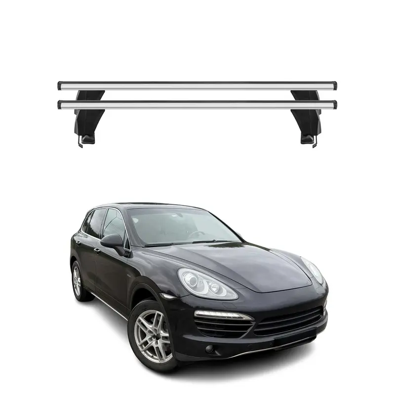 Menabo Barres de toit Transversales pour Porsche Cayenne 2011-2017 Alu Gris T†V