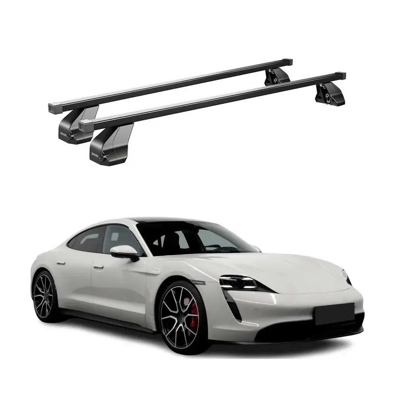 Menabo Barres de Toit Transversales pour Porsche Taycan 2019-2026 Alu Noir