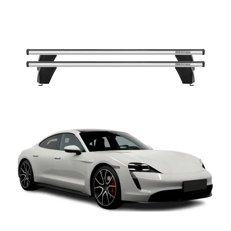 Menabo Barres De Toit Transversales pour Porsche Taycan 2019-2026 Gris Alu