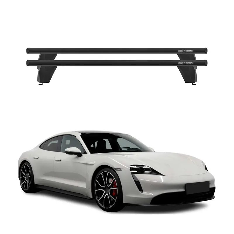 Menabo Barres De Toit Transversales pour Porsche Taycan 2019-2026 Noir Alu