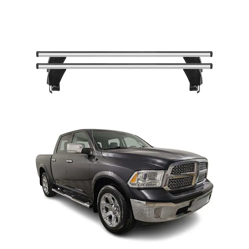 Menabo Barres de toit Transversales pour RAM 1500 IV 2009-2018 Alu Gris 2x ABE