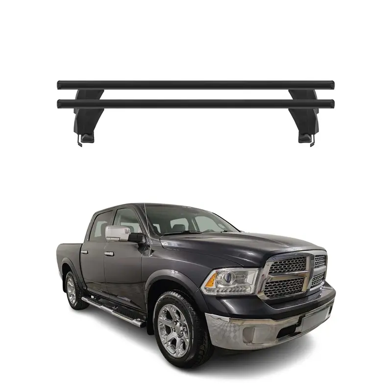 Menabo Barres de toit Transversales pour RAM 1500 IV 2009-2018 Alu Noir 2x ABE