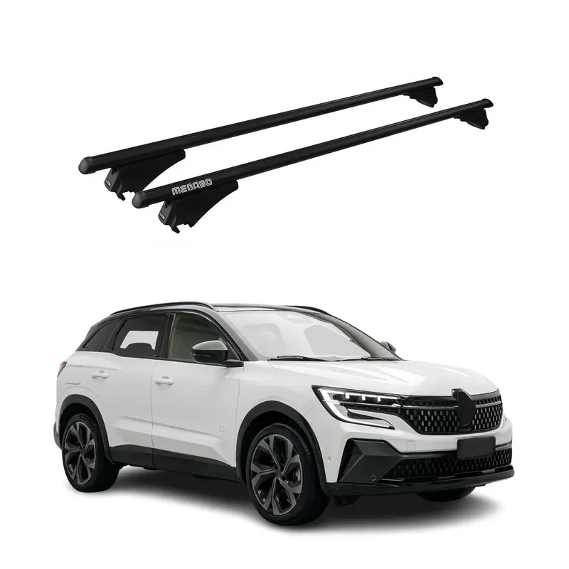 Menabo Barres de toit transversales pour Renault Austral 2022-2026 Alu Noir 2x