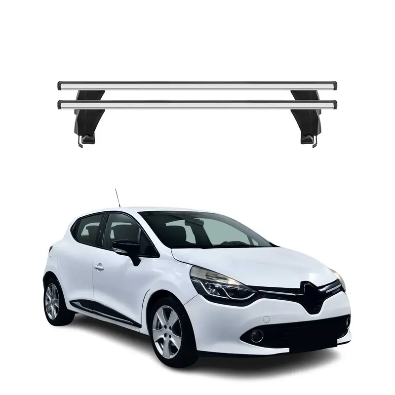 Menabo Barres de toit Transversales pour Renault Clio 4 2012-2019 Alu Gris 2x