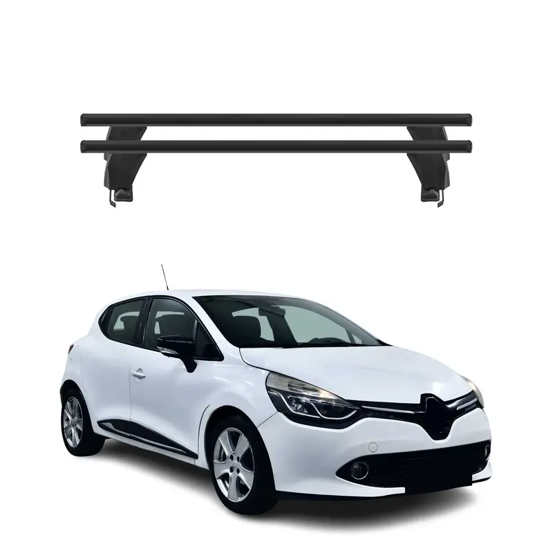 Menabo Barres de toit Transversales pour Renault Clio 4 2012-2019 Alu Noir ABE