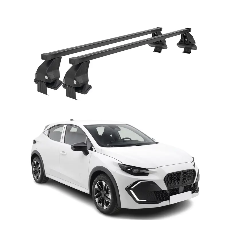 Menabo Barres de toit Transversales pour Renault Clio VI 2025-2027 Noir Acier 2x